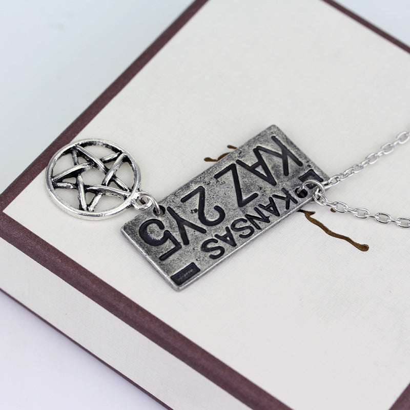 Wholesale Supernatural Dean License Plate Alloy Necklace